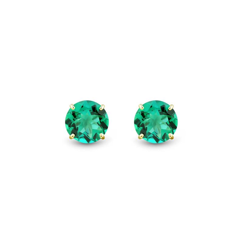 Lab Grown Diamond and Lab-Created Emerald Stud Earring Box Set in Vermeil &amp; 10K Yellow Gold &#40;1/4 ct. tw.&#41; – Image 7 of 7