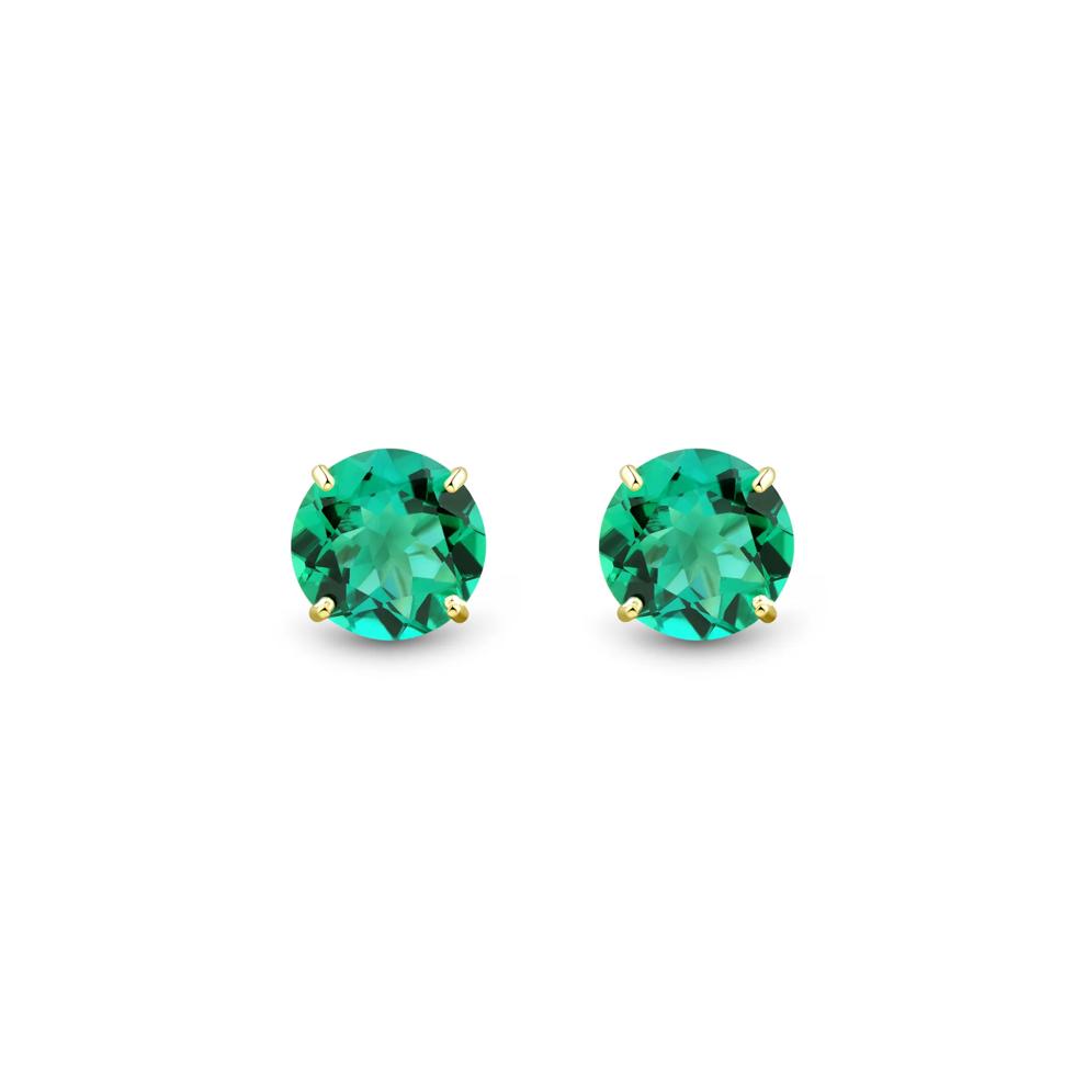 Lab Grown Diamond and Lab-Created Emerald Stud Earring Box Set in Vermeil &amp; 10K Yellow Gold (1/4 ct. tw.) – Image 7 of 7