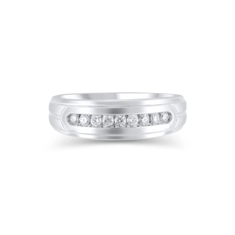 Men&#39;s Diamond Band in 14K White Gold &#40;1/4 ct. tw.&#41; – Image 1 of 3