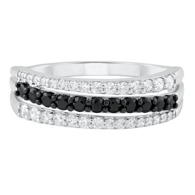 Black & White Diamond Band in 10K White Gold (5/8 ct. tw.)