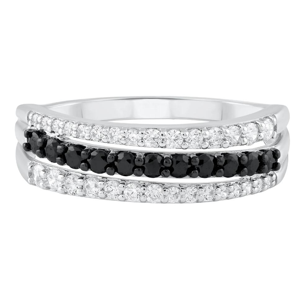 Black &amp; White Diamond Band in 10K White Gold (5/8 ct. tw.) – Image 1 of 3