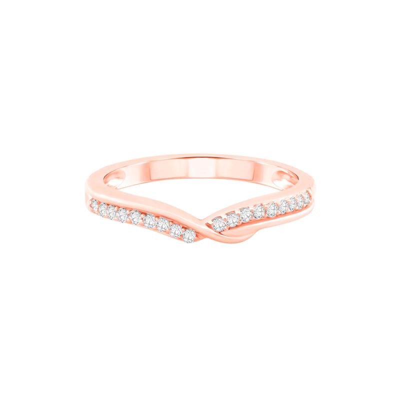 1/7 ct. tw. Diamond Contour Band in 14K Rose Gold – Image 1 of 3