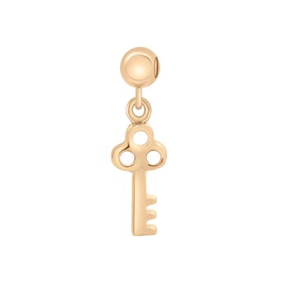 Antique Key Bead Charm in Vermeil
