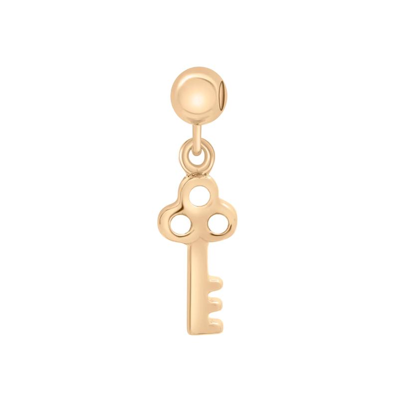 Antique Key Bead Charm in Vermeil – Image 1 of 3