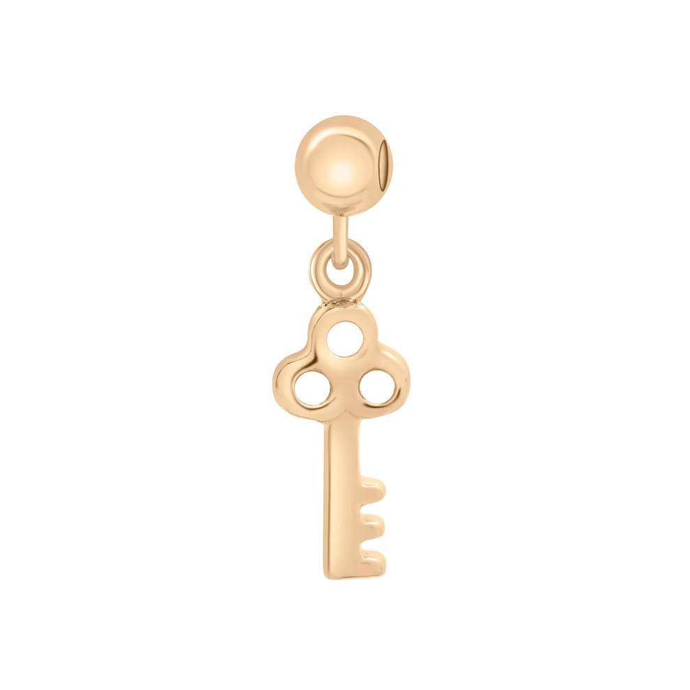 Antique Key Bead Charm in Vermeil – Image 1 of 3