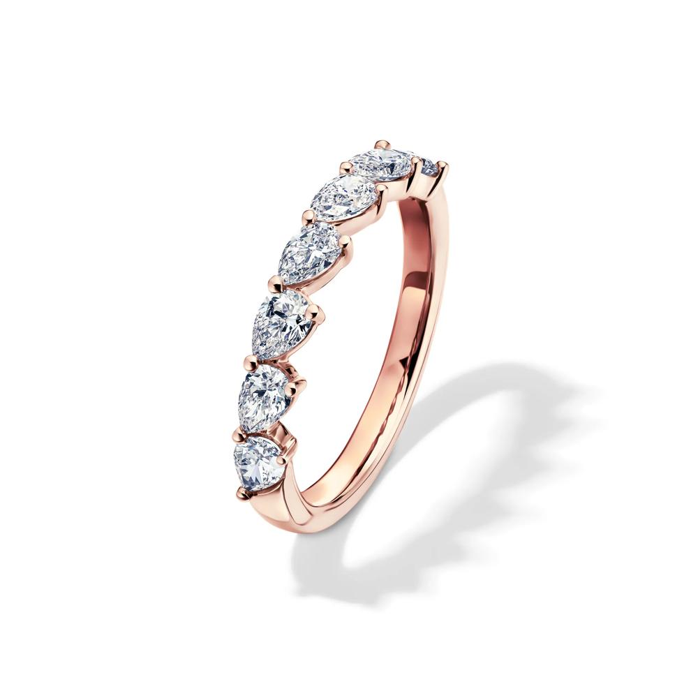 Lab Grown Diamond Pear-Shaped Slant Anniversary Band in 10K Rose Gold (1 ct. tw.) – Image 4 of 4