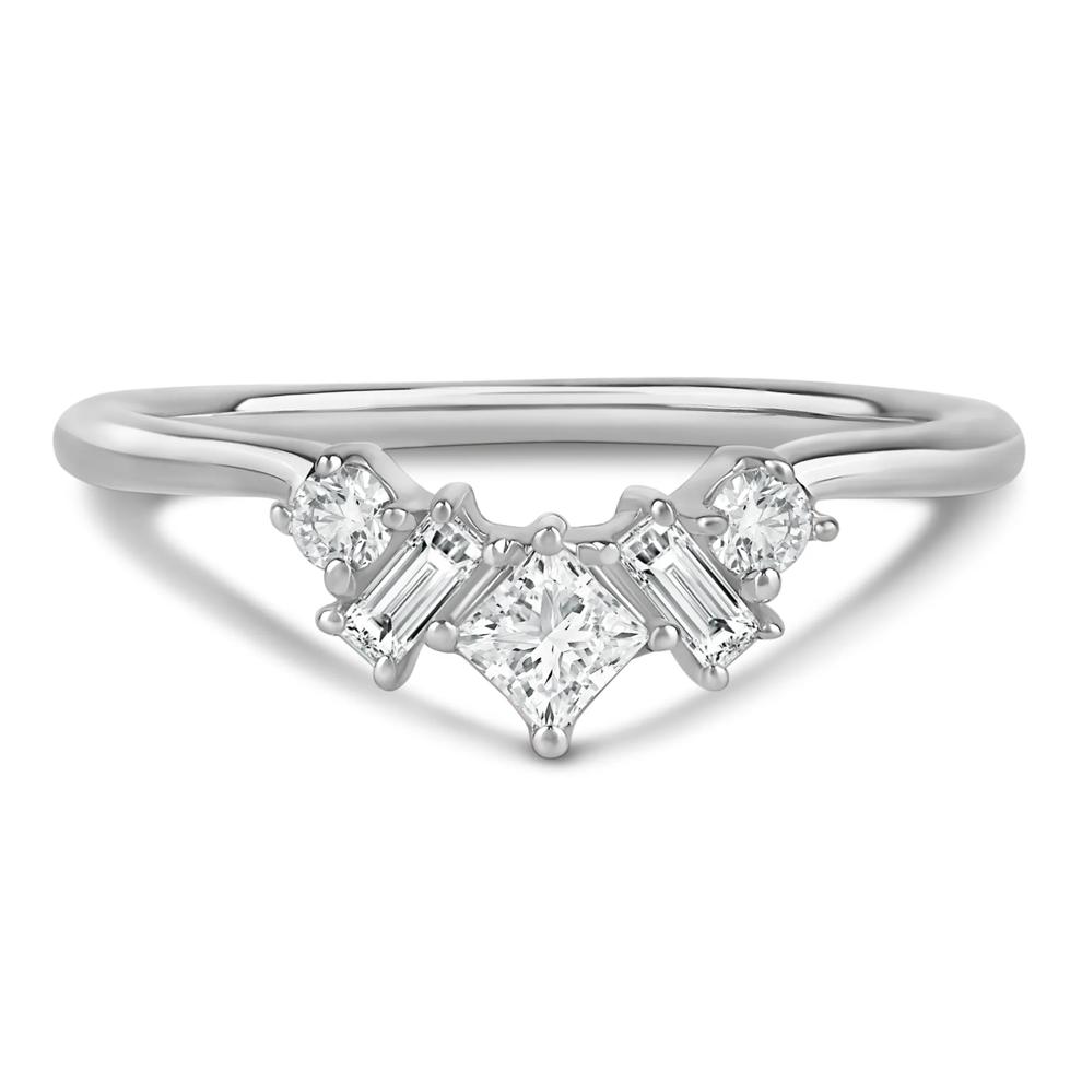 Lab Grown Diamond Five-Stone Ring in 14K White Gold (3/8 ct. tw.) – Image 1 of 3