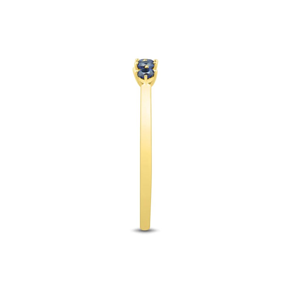 Lab-Created Blue Sapphire Five-Stone Band in 10K Yellow Gold – Image 3 of 3