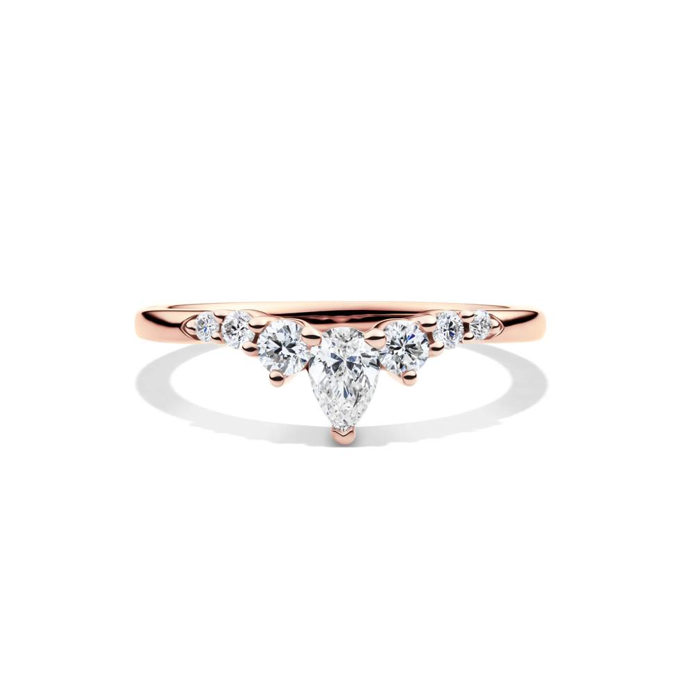 Lab Grown Diamond Chevron Contour Band in 14K Rose Gold (1/2 ct. tw.) – Image 1 of 4