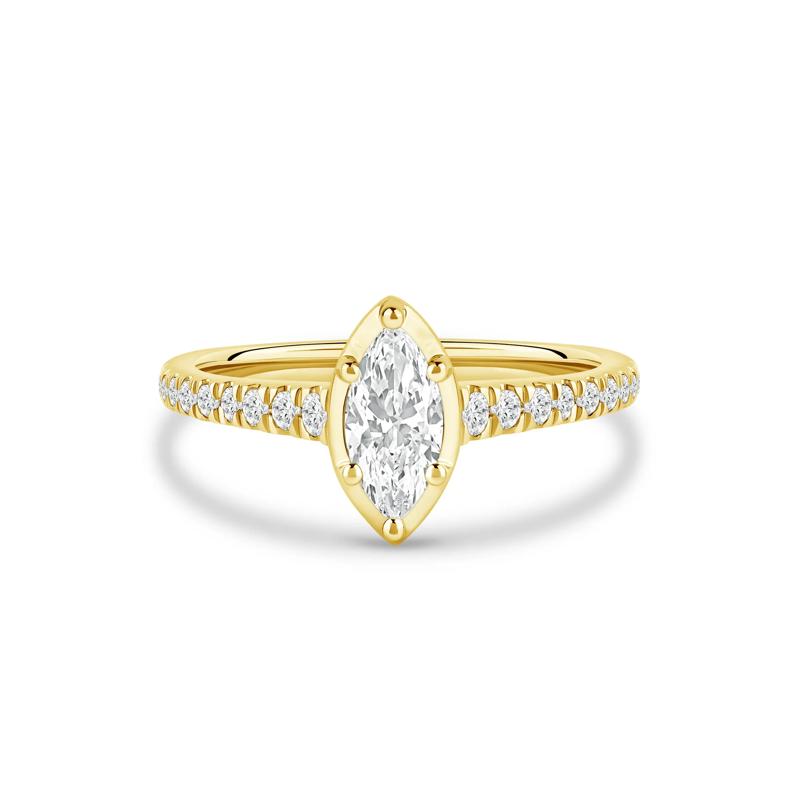 Marquise-Cut Diamond Engagement Ring in 14K Yellow Gold &#40;3/4 ct. tw.&#41; – Image 1 of 4
