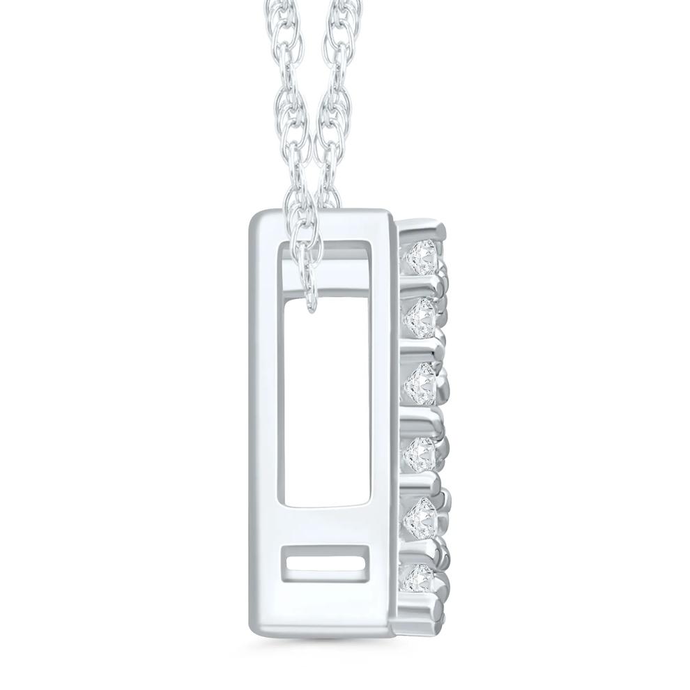 Diamond Accent Initial D Pendant in 10K White Gold – Image 2 of 3