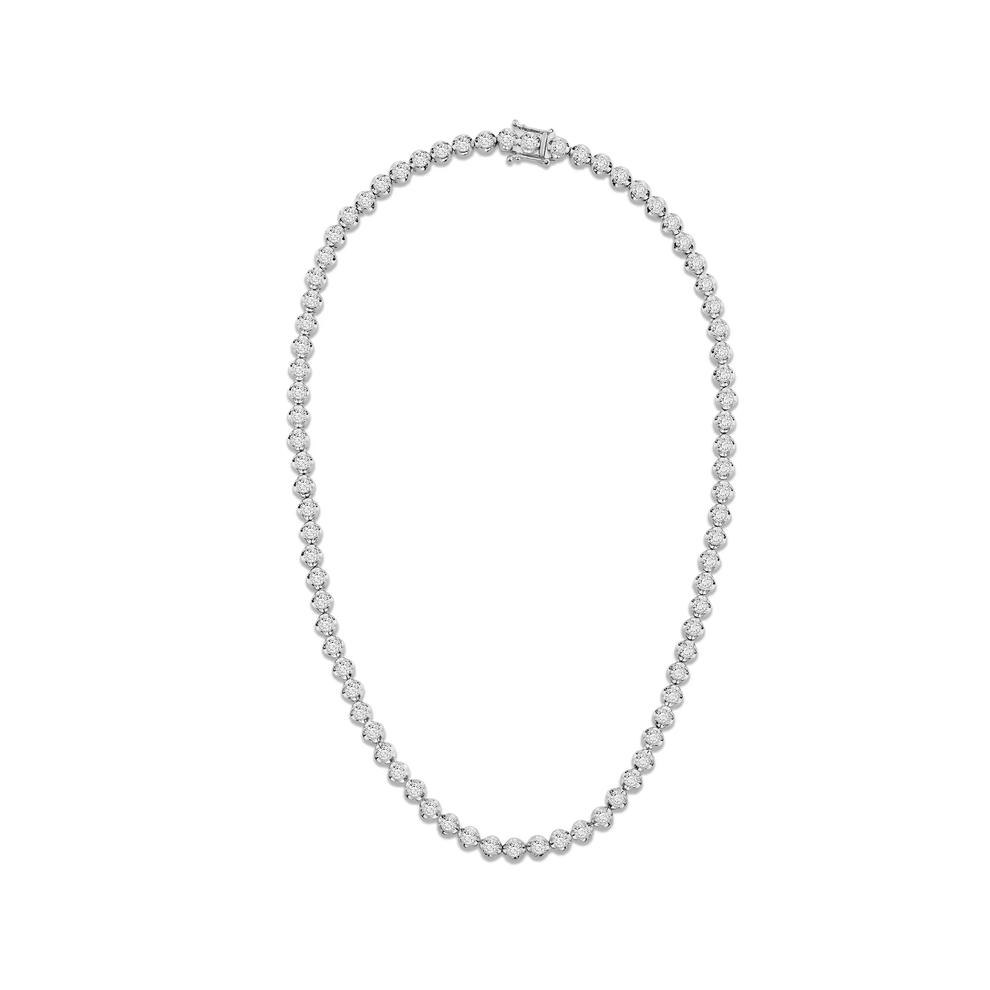 Men's Diamond Round Cluster Tennis Necklace in Sterling Silver (2 ct. tw.) – Image 2 of 4