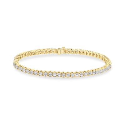 Men's Lab Grown Diamond Line Bracelet in 10K Yellow Gold (3 ct. tw.)