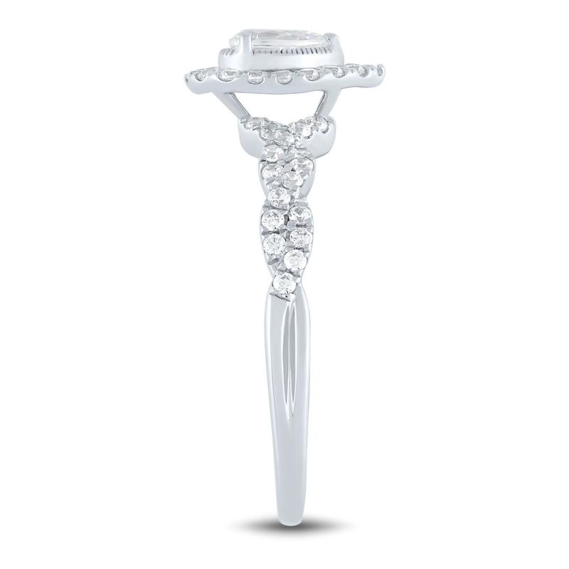 Diamond Pear-Shaped Halo Engagement Ring in 10K White Gold &#40;1/2 ct. tw.&#41;  – Image 3 of 3