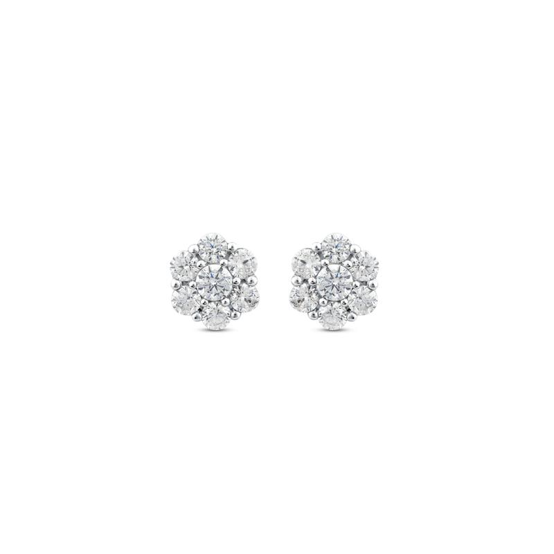 Lab Grown Diamond 7-Stone Earrings in 10K White Gold &#40;1 ct. tw.&#41; – Image 2 of 2