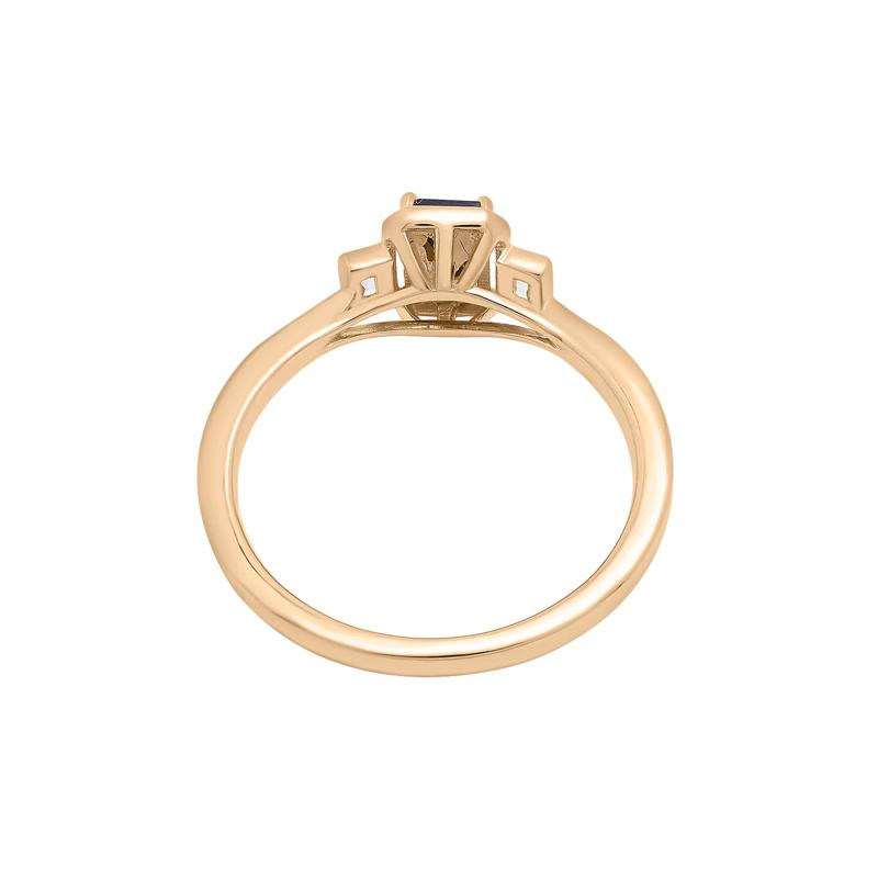 Lab-Created Blue and White Sapphire Ring in Vermeil – Image 4 of 7