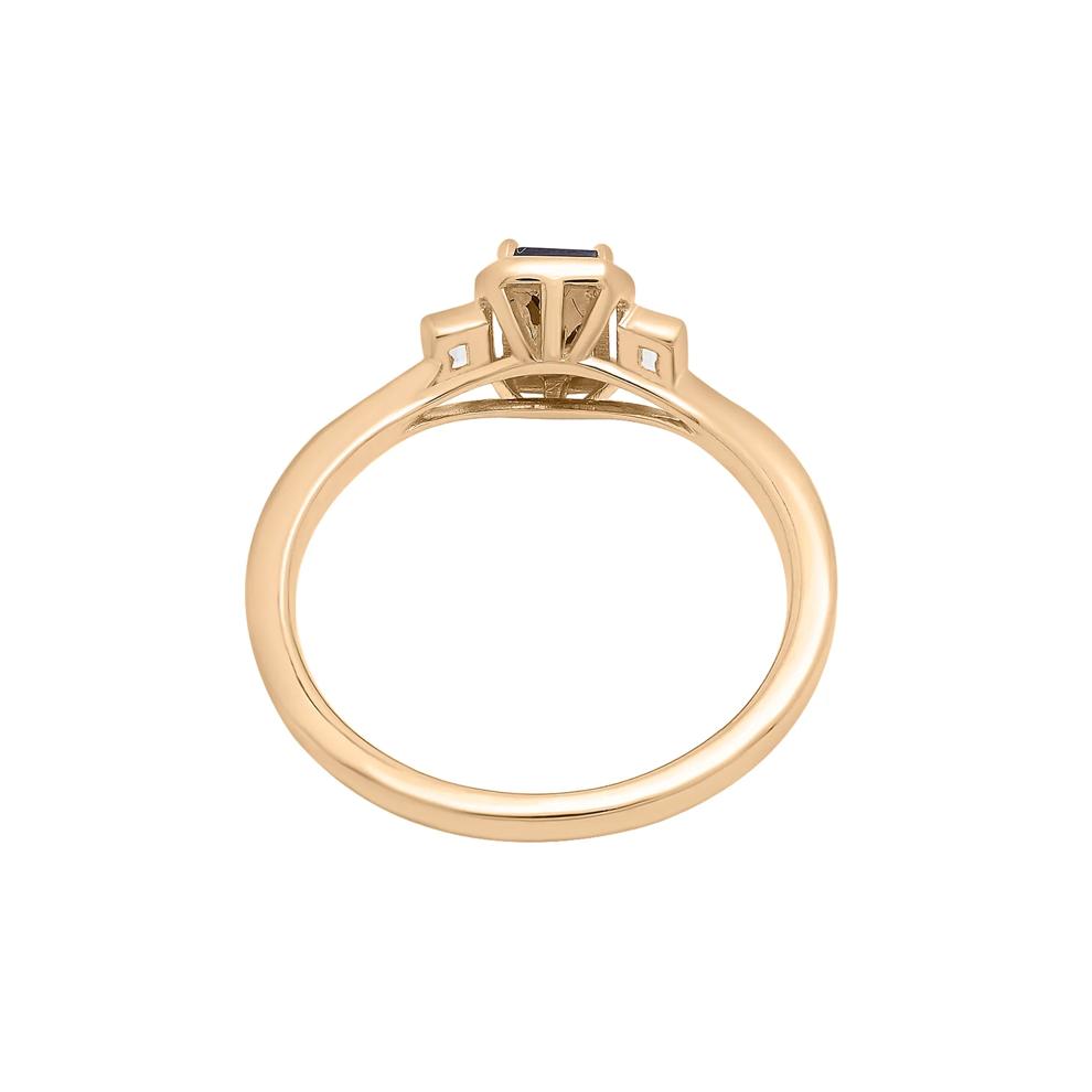 Lab-Created Blue and White Sapphire Ring in Vermeil – Image 4 of 7