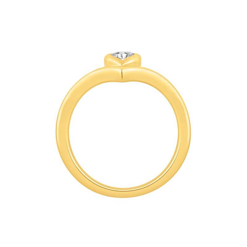 Lab Grown Diamond Chevron Teardrop Ring in 14K Yellow Gold &#40;1/3 ct. tw.&#41; – Image 2 of 3