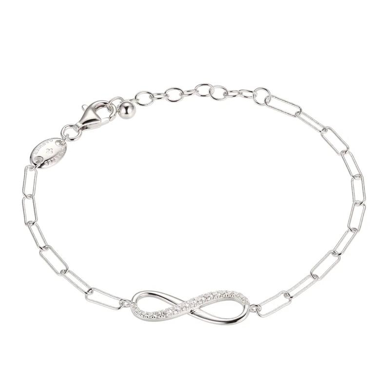 Infinity Bracelet with Paperclip Chain in Sterling Silver – Image 1 of 1