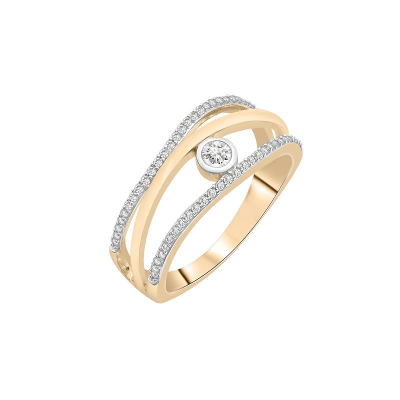 Diamond Crossover Ring in 10K Yellow Gold &#40;1/4 ct. tw.&#41; – Image 5 of 5