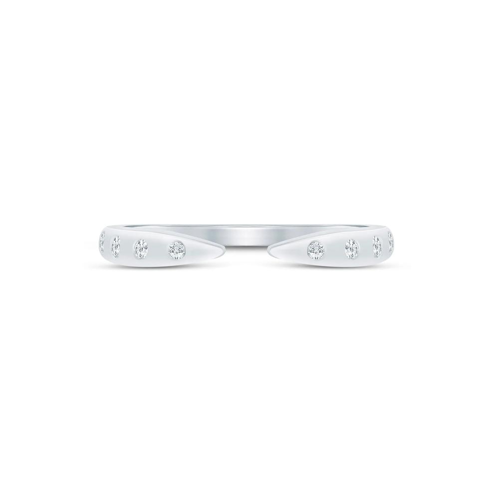 Lab Grown Diamond Burnished Open Band in 14K White Gold (1/10 ct. tw.) – Image 1 of 3