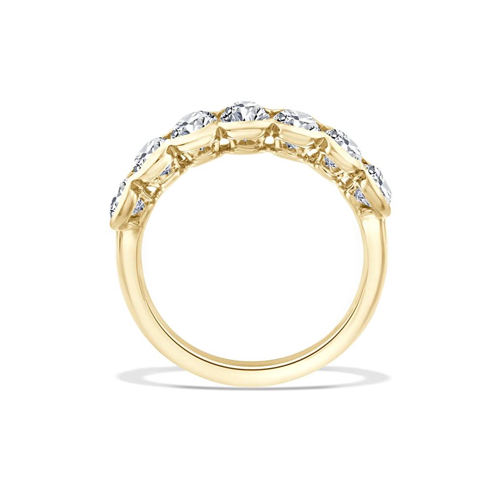 Lab Grown Diamond Oval Seven-Stone Half-Bezel Band in 14K Yellow Gold (2 ct. tw.) – Image 2 of 4