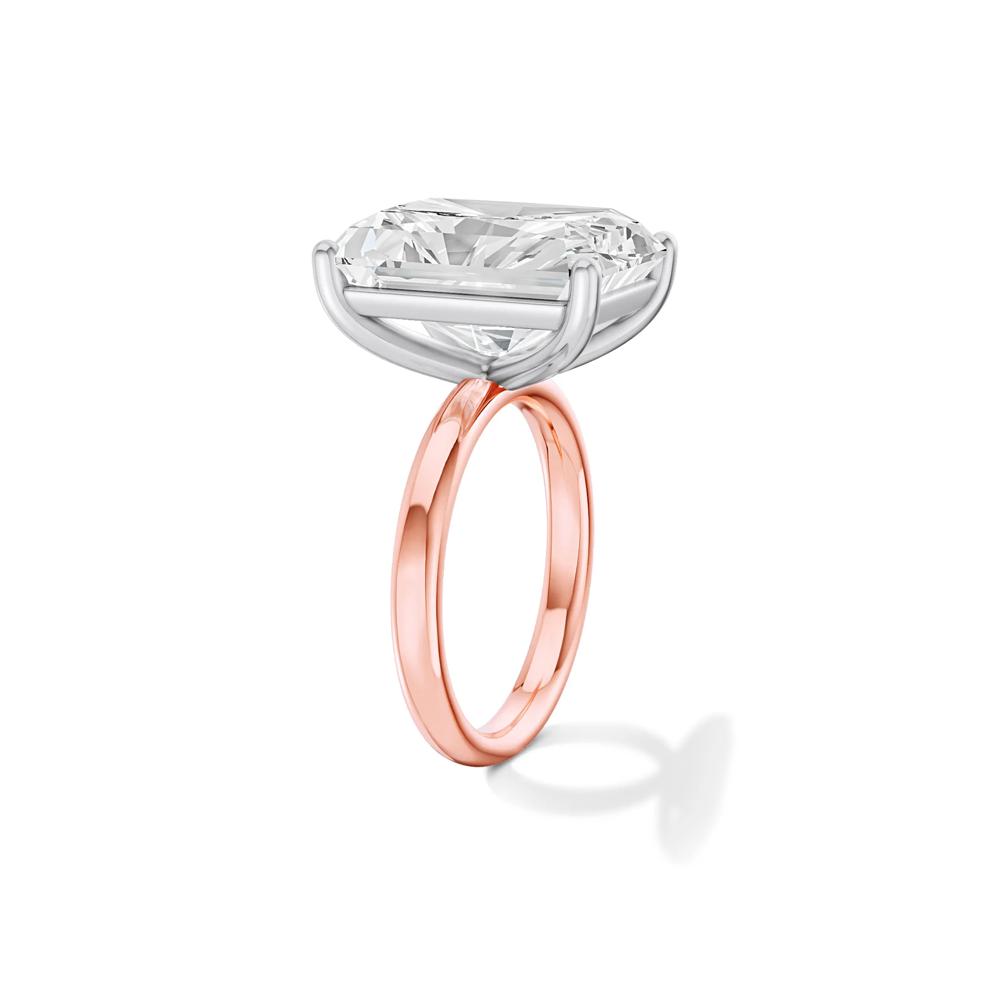 Lab Grown Diamond Radiant-Cut Solitaire Ring in 14K Rose &amp; White Gold (9 ct.) – Image 2 of 2