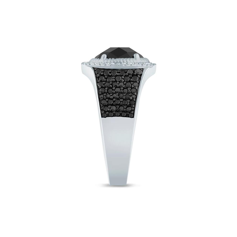 Men's Onyx Ring with Black and White Diamonds in Sterling Silver (7/8 ct. tw.) – Image 3 of 3