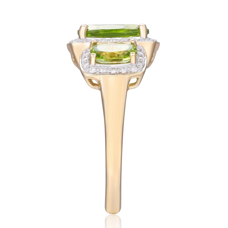 Peridot and Diamond Ring in 10K Yellow gold &#40;1/5 ct. tw.&#41; – Image 3 of 3