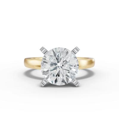 Solitaire Semi-Mount Engagement Ring in 14K Yellow Gold (Setting Only)