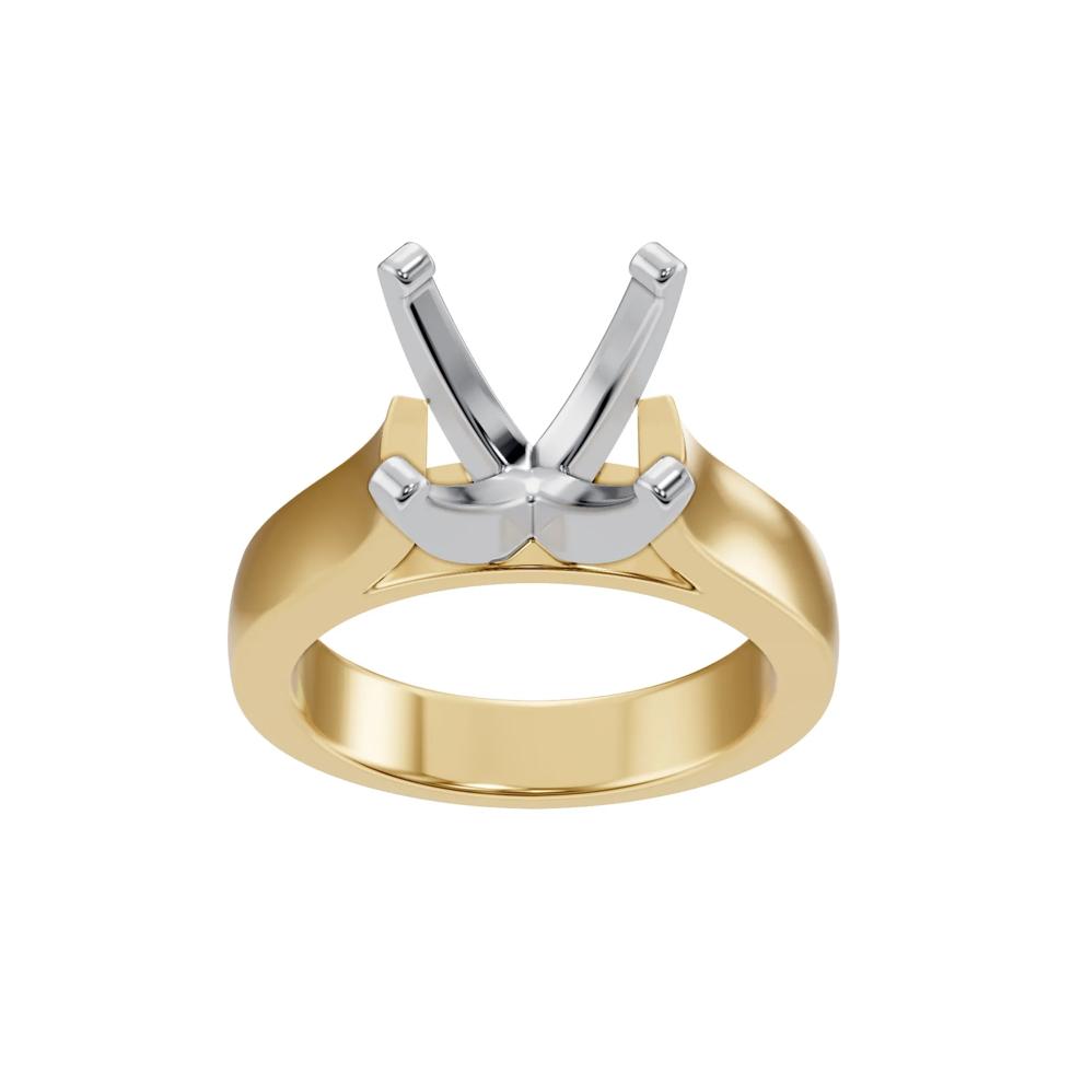 Solitaire Semi-Mount Engagement Ring in 14K Yellow Gold (Setting Only) – Image 8 of 8
