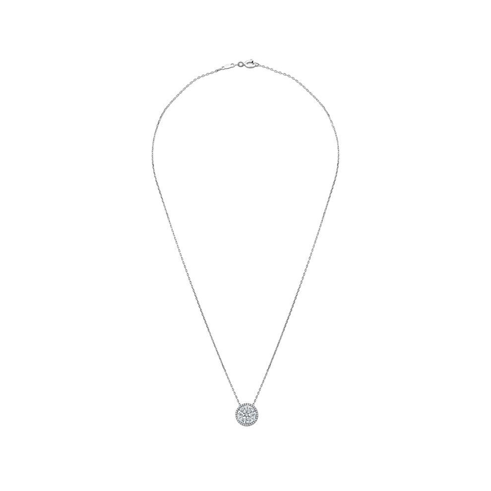 Lab Grown Diamond Marquise Cluster Halo Pendant Necklace in 14K White Gold (1 5/8 ct. tw.) – Image 3 of 4