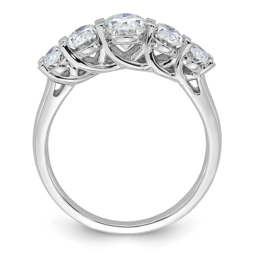 Lab-Created Moissanite Oval Five-Stone Band in 10K White Gold (2 ct. dew) – Image 2 of 3