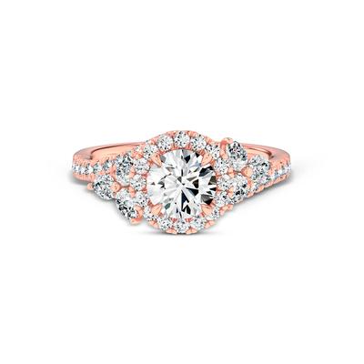 Lab Grown Diamond Round Bypass Engagement Ring in 14K Rose Gold (1 3/4 ct. tw.)