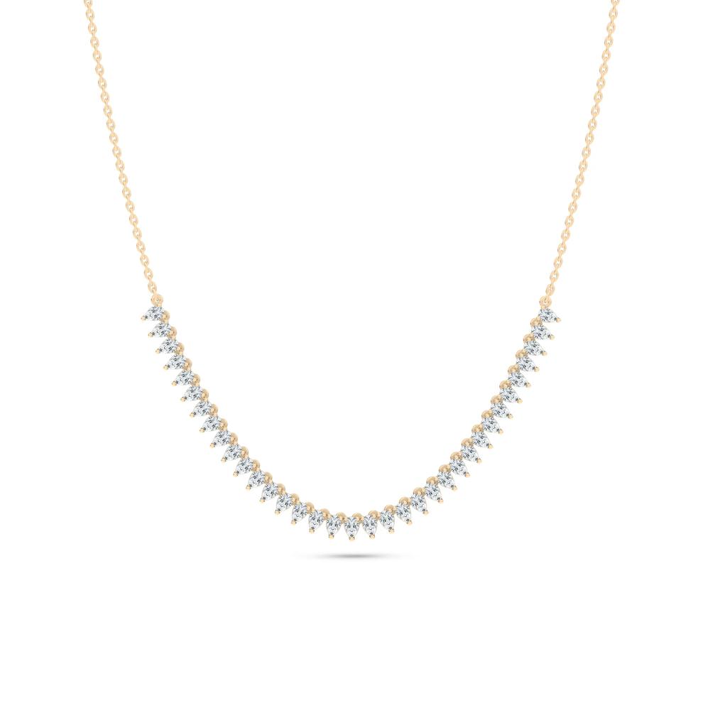 Lab Grown Diamond Pear-Shaped Frontal Necklace in 14K Yellow Gold (2 ct. tw.) – Image 1 of 4
