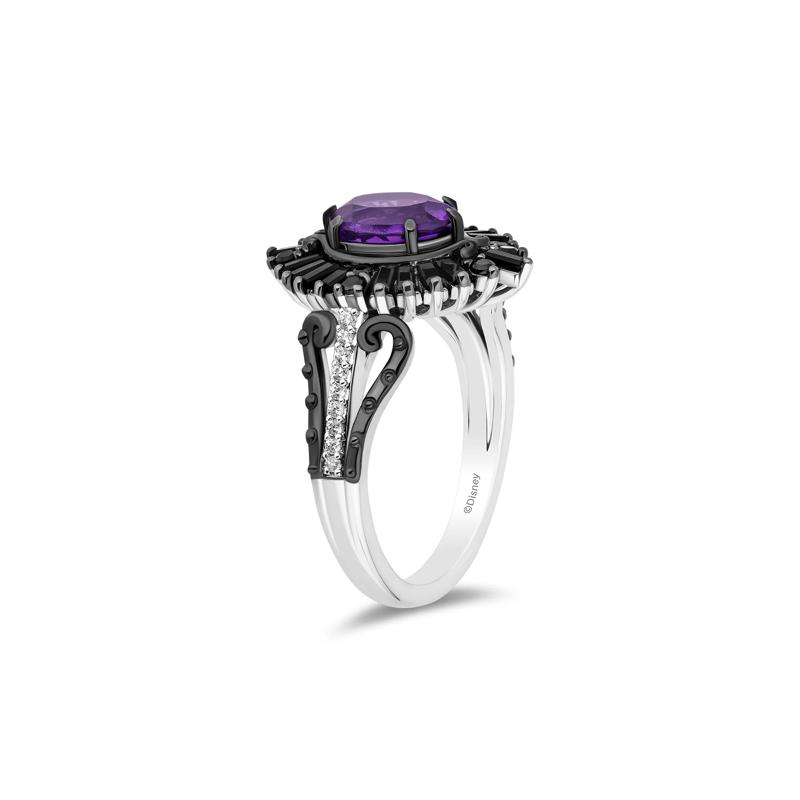 Ursula Amethyst and Diamond Sea Urchin Ring in Sterling Silver &#40;1/5 ct. tw.&#41; – Image 3 of 4