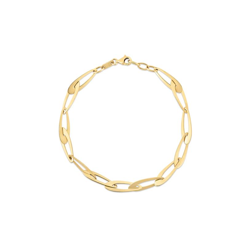 Polished Fancy Link Chain Bracelet in 14K Yellow Gold – Image 1 of 1