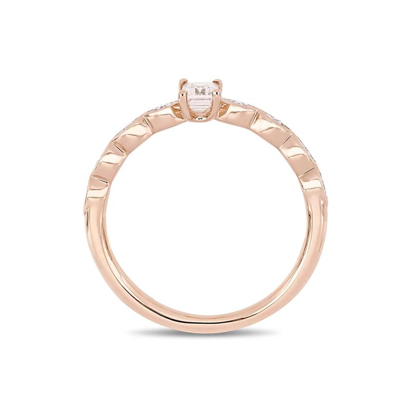 Emerald-Cut Morganite Ring in 10K Rose Gold – Image 2 of 5