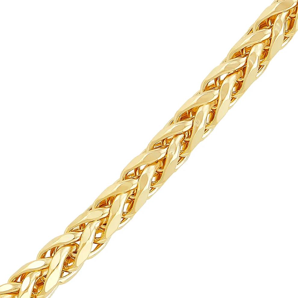 Hollow Wheat Chain in 10K Yellow Gold, 5.3MM, 24" – Image 2 of 3