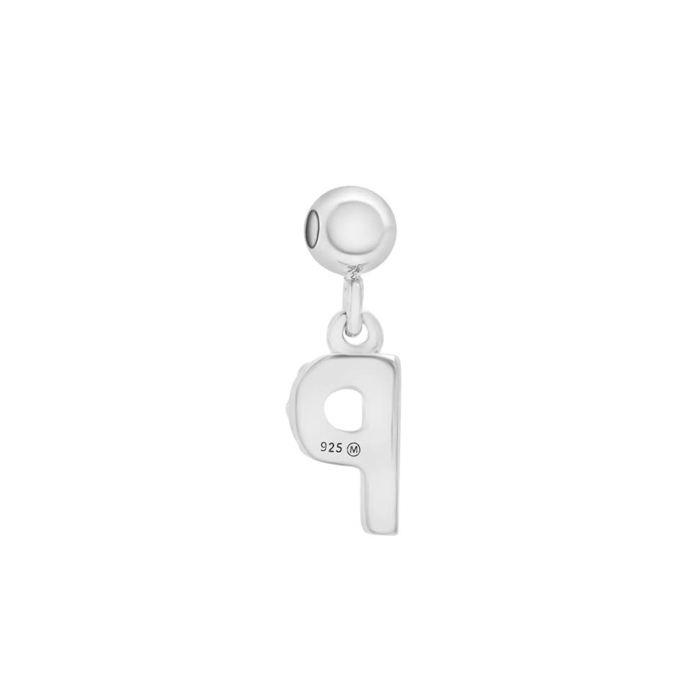 Diamond Accent P Initial Bead Charm in Sterling Silver – Image 3 of 3