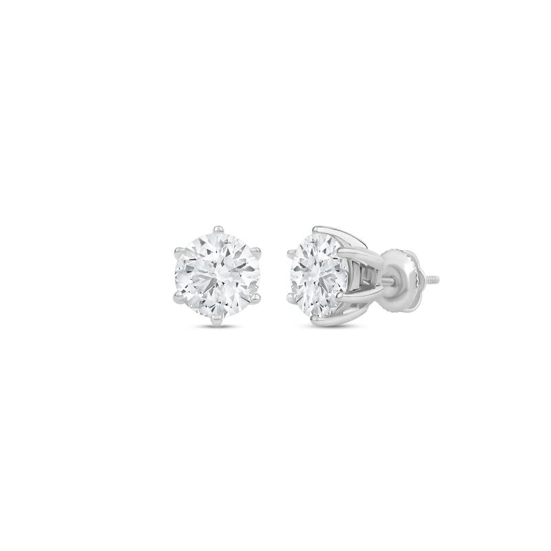 Lab Grown Diamond Round Solitaire Stud Earrings in 14K White Gold &#40;3 ct. tw.&#41; – Image 1 of 3