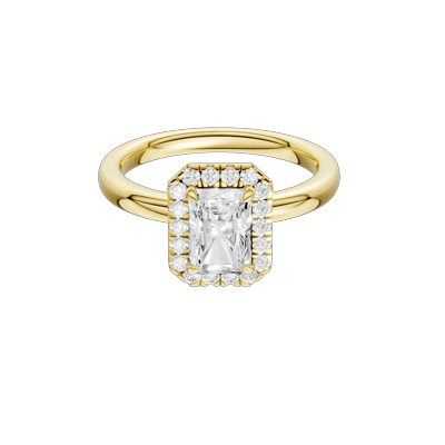 Diamond Radiant-Cut Halo Engagement Ring in 18K Yellow Gold (1 1/4 ct. tw.)