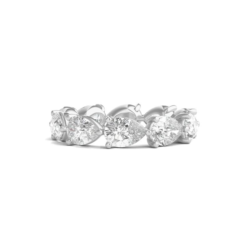 Pear-Cut Diamond Eternity Band in Platinum &#40;5 ct. tw.&#41; – Image 1 of 3
