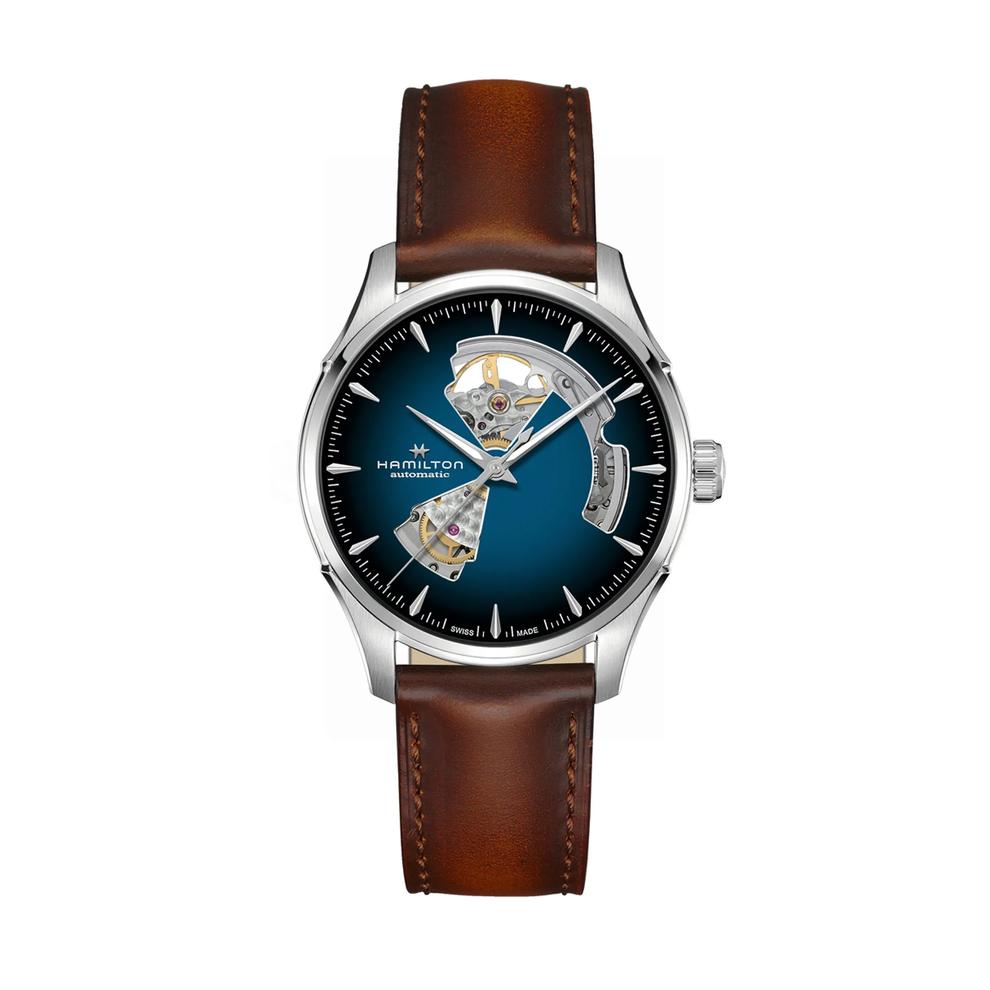 Jazzmaster Open Heart Auto Watch with Brown Leather Strap – Image 1 of 3