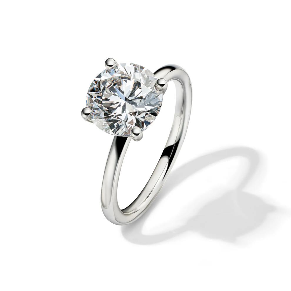 Lab Grown Diamond Solitaire Round Engagement Ring in Platinum (3 ct.) – Image 4 of 4