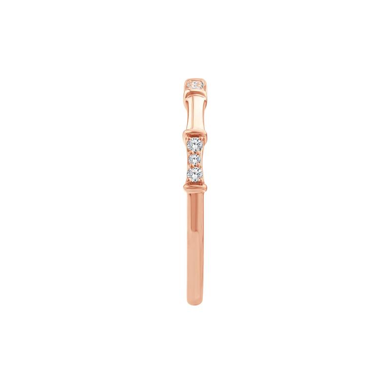 Diamond Bamboo Stack Ring in 10K Rose Gold &#40;1/10 ct. tw.&#41; – Image 3 of 3