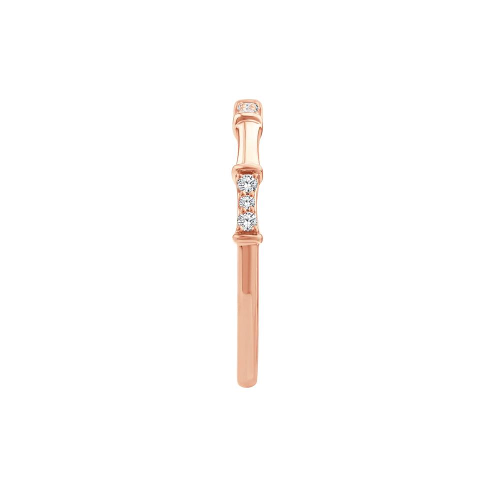 Diamond Bamboo Stack Ring in 10K Rose Gold (1/10 ct. tw.) – Image 3 of 3