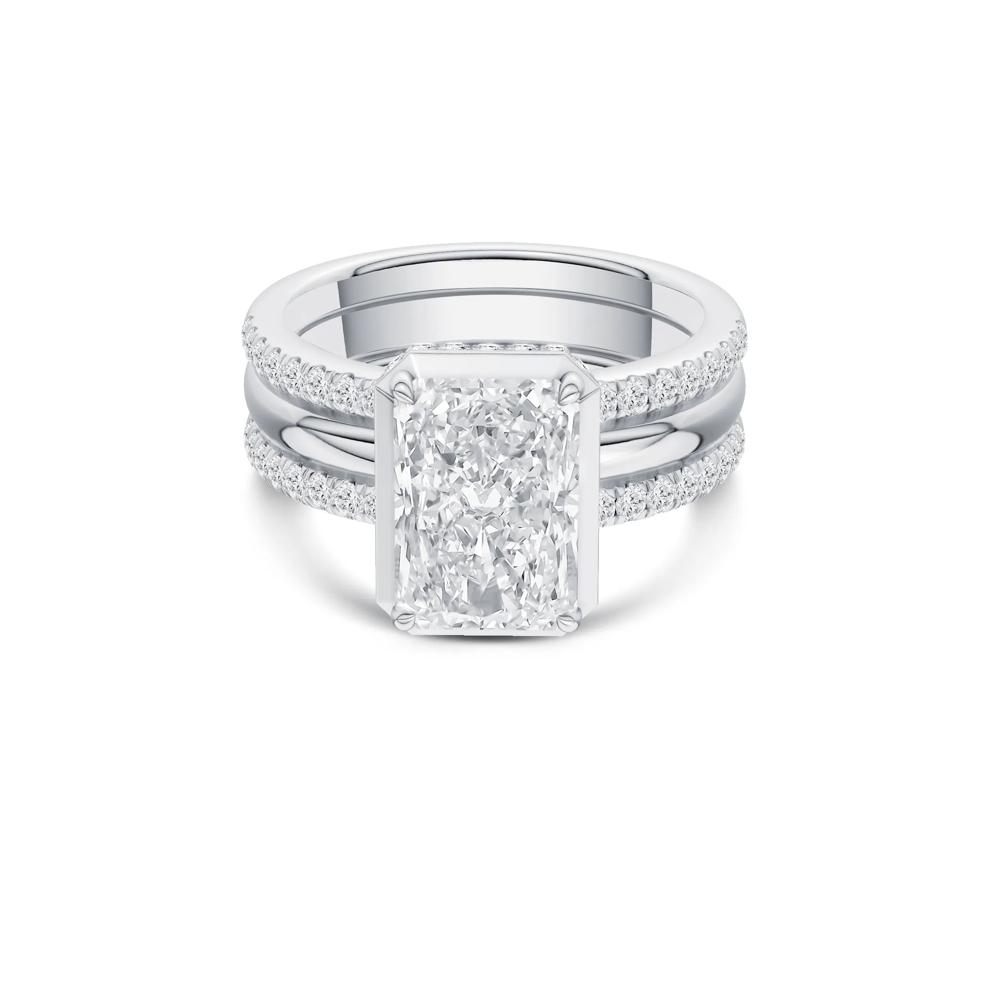 Madison Lab Grown Diamond Radiant-Cut Engagement Set in 14K White Gold (3 ct. tw.) – Image 1 of 5