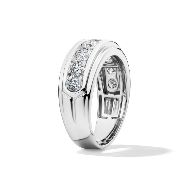 Men&#39;s Lab Grown Diamond Wedding Band in 10K White Gold &#40;2 ct. tw.&#41; – Image 3 of 4