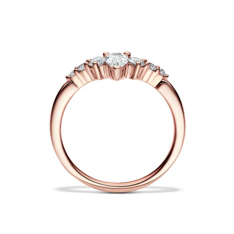 Lab Grown Diamond Chevron Contour Band in 14K Rose Gold &#40;1/2 ct. tw.&#41; – Image 2 of 4